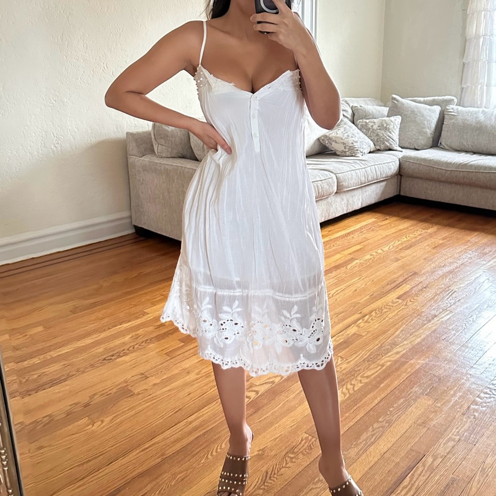 Stunning ethereal lightweight midi white Antica Sartoria dress😍